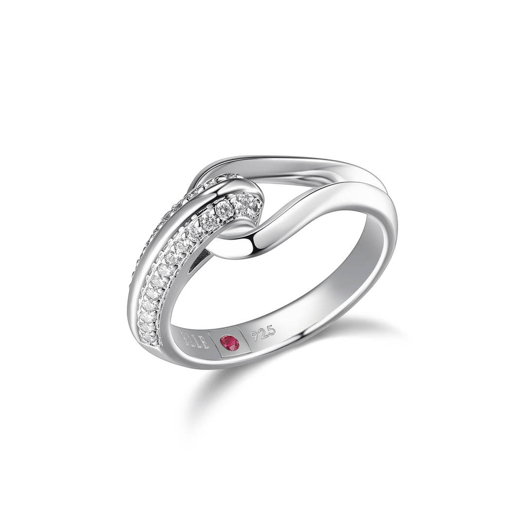ELLE "Coalesce" rhodium plated sterling silver ring