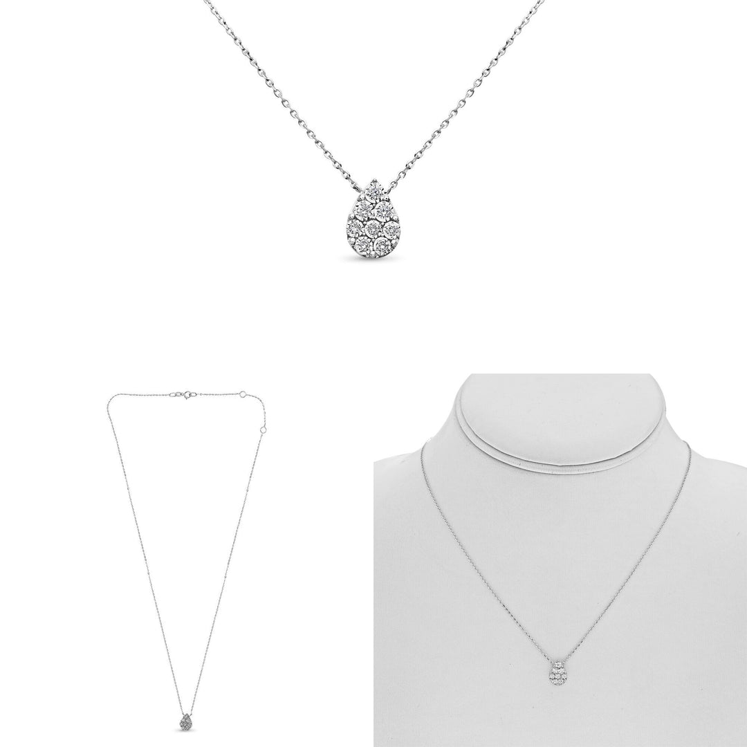 14 Karat 0.08TDW Diamond Teardrop Necklace, 17"