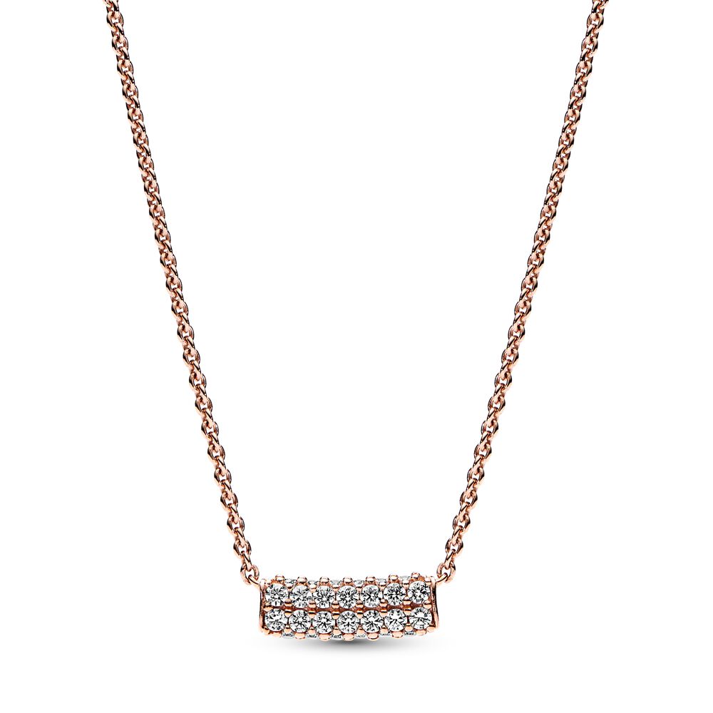 FINAL SALE - Pandora Timeless Pavé Double-row Bar Collier Necklace