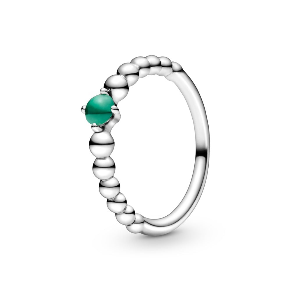 FINAL SALE - Pandora May Rainforest Green Beaded Ring, size 6