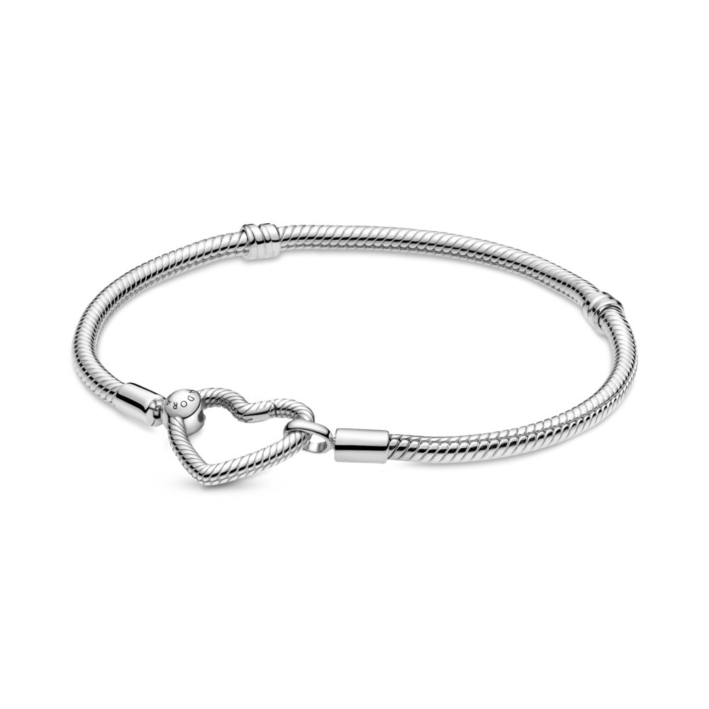 FINAL SALE - Pandora Moments Heart Closure Snake Chain Bracelet, 7.1"