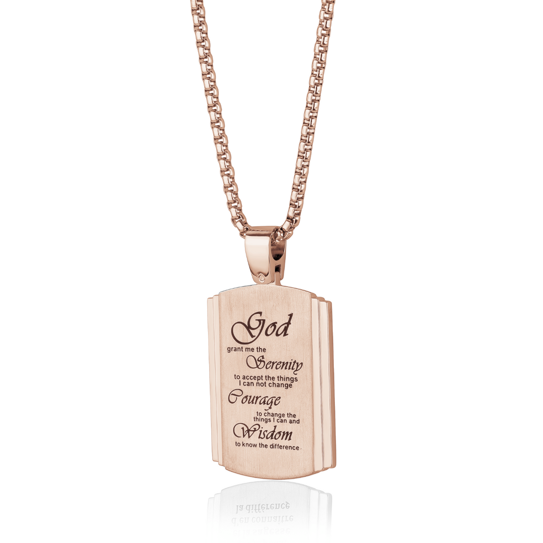 Italgem Steel Serenity Prayer Pendant, 22"