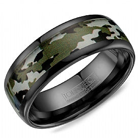 30% OFF - Black Ceramic Band with Camo Inlay