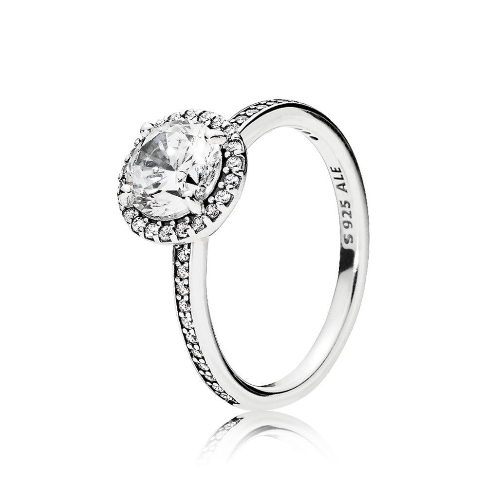 FINAL SALE- Round Sparkle Halo Ring, size 9.0