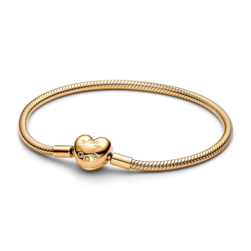 FINAL SALE - Pandora Moments Heart Clasp Snake Chain Bracelet, 7.5"