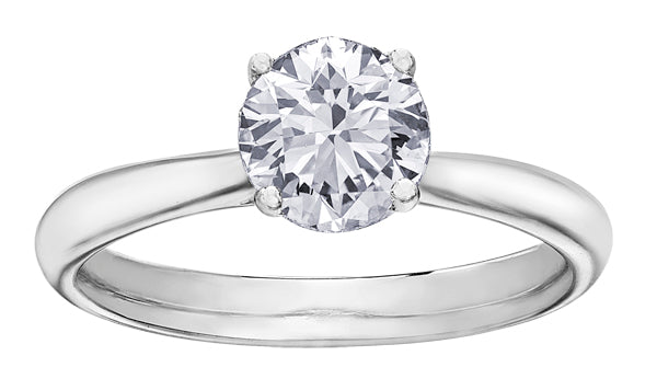 Maple Leaf 18K Solitaire Engagement Ring, 1.55 TDW
