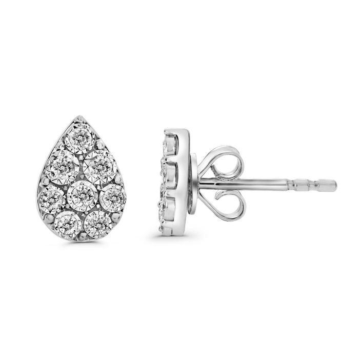 14K Tear Drop Earrings 0.17TDW
