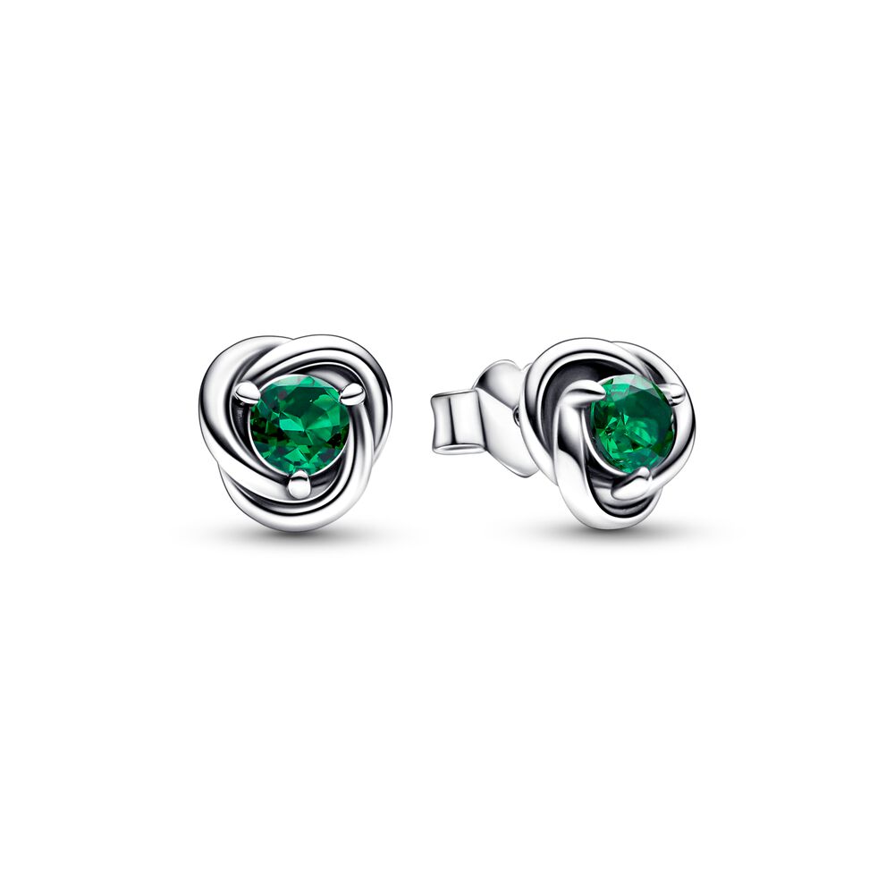 FINAL SALE - May Birthstone Eternity Circle Stud Earrings