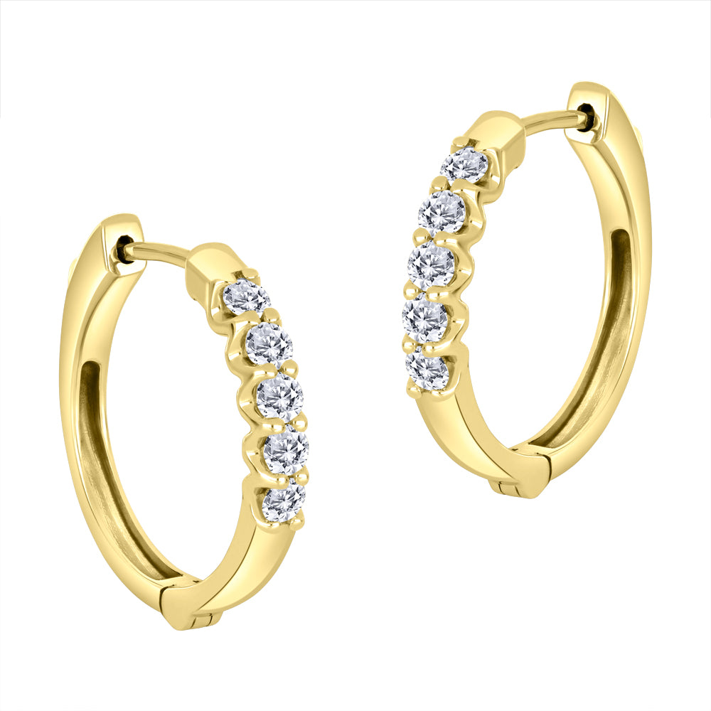 14K Lab Grown Diamond Hoop Earrings, 0.50 TDW