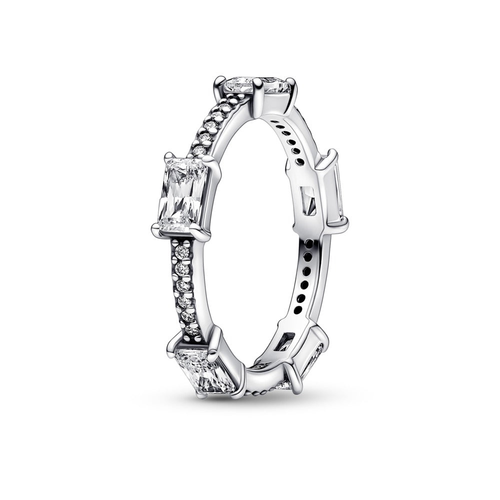 FINAL SALE - Pandora Rectangular Bars Sparkling Pavé Ring, Size 7