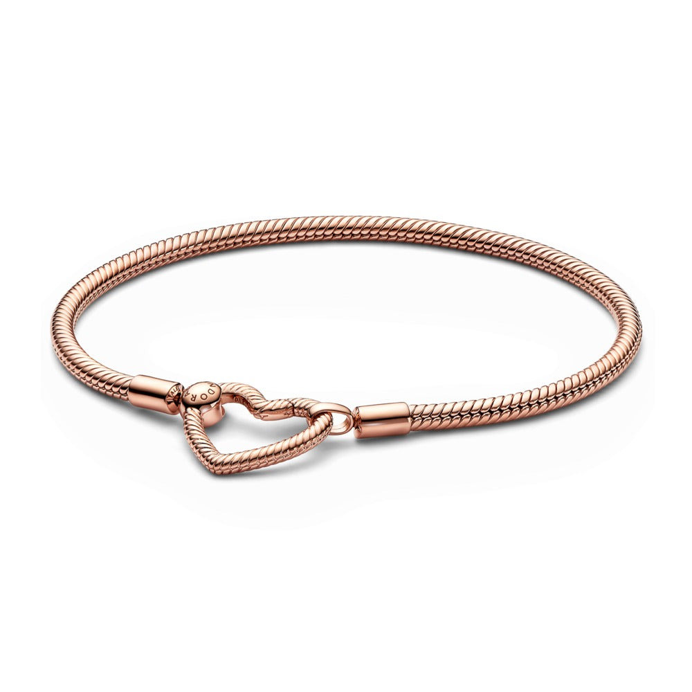 FINAL SALE - Pandora Moments Heart Closure Snake Chain Bracelet, 7.9"