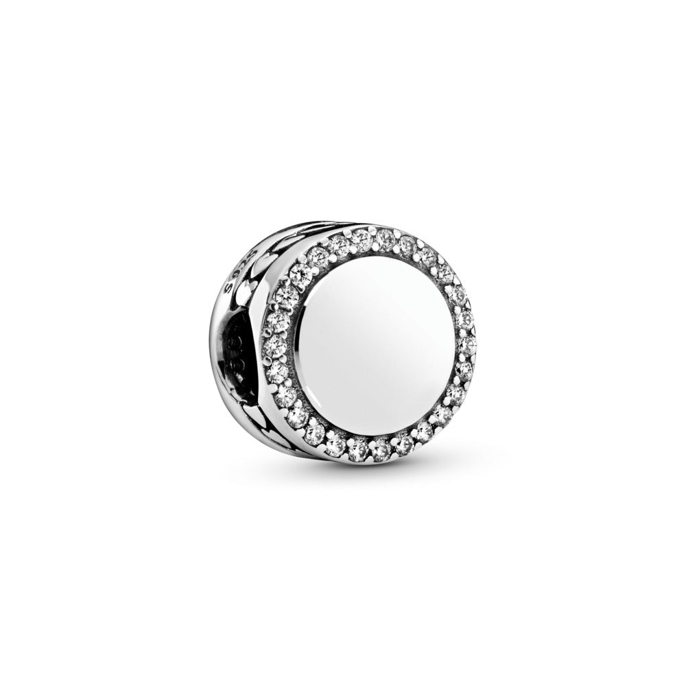FINAL SALE - Pandora Engravable Sparkling Button Charm