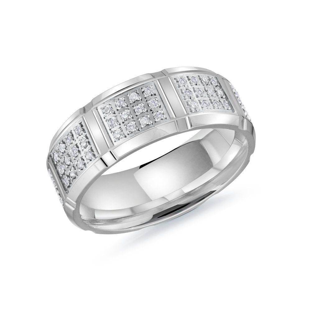 Mardini Executif - Carved and Diamond 8MM Gold Ring