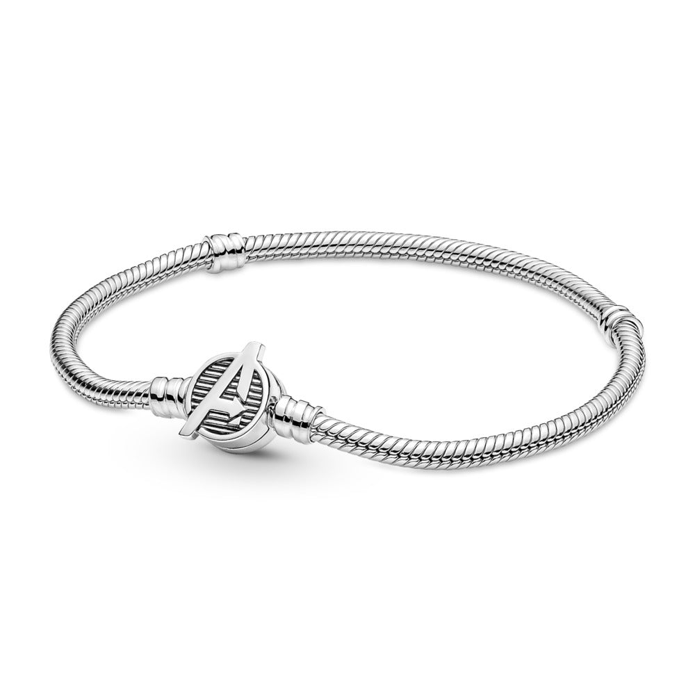 FINAL SALE - Pandora Moments Marvel The Avengers Logo Clasp Snake Chain Bracelet, 7.5"