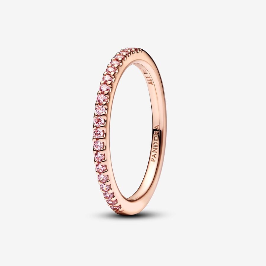 FINAL SALE- Pandora Sparkling Pink Band Ring, Size 7