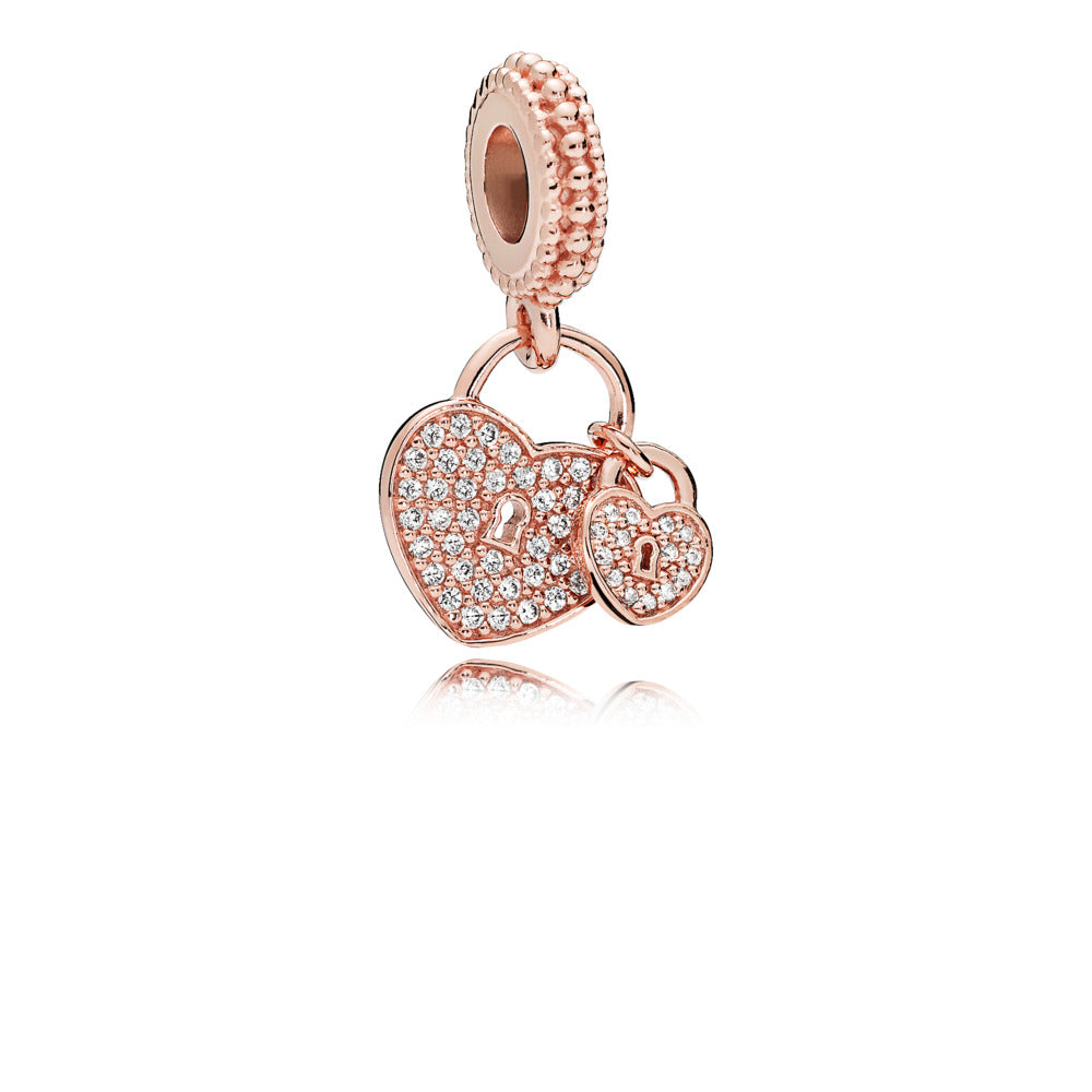 FINAL SALE - Pandora Pavé Heart Padlocks Dangle Charm