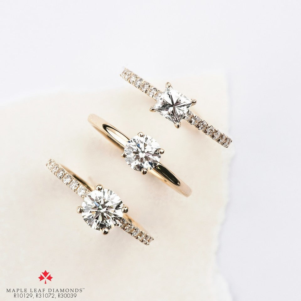 Maple Leaf Diamond Engagement Rings