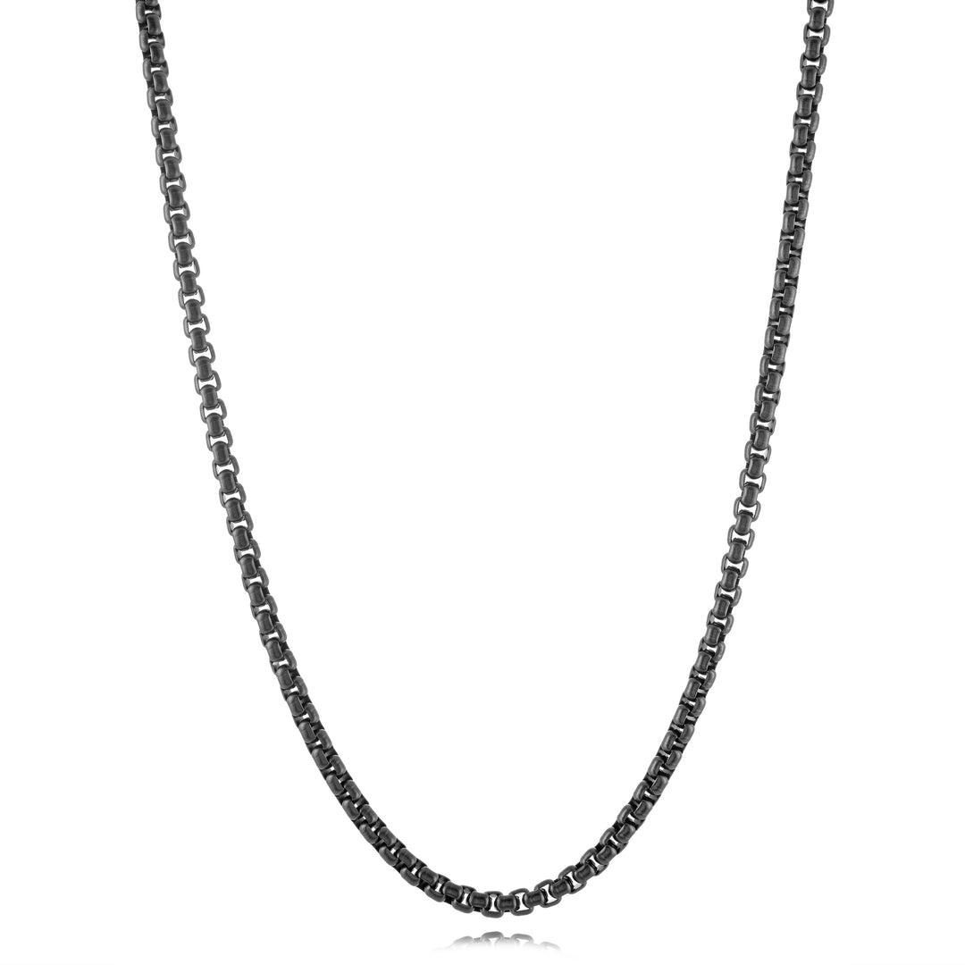 Italgem Steel 3.5MM Matte Black Round Box Link, 20"