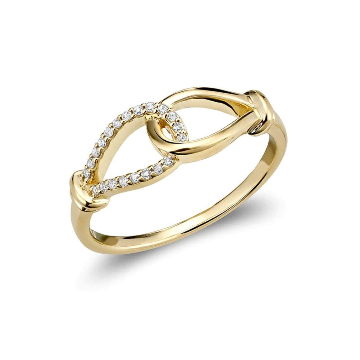 FINAL SALE - 10K Entwined Lasso Ring, 0.07 TDW