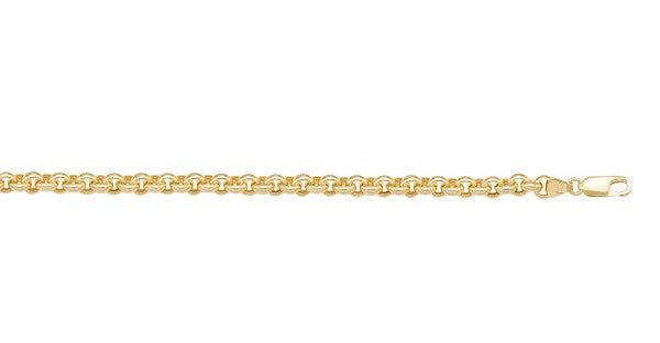 10K Round Rolo Link Bracelet, 7.5"