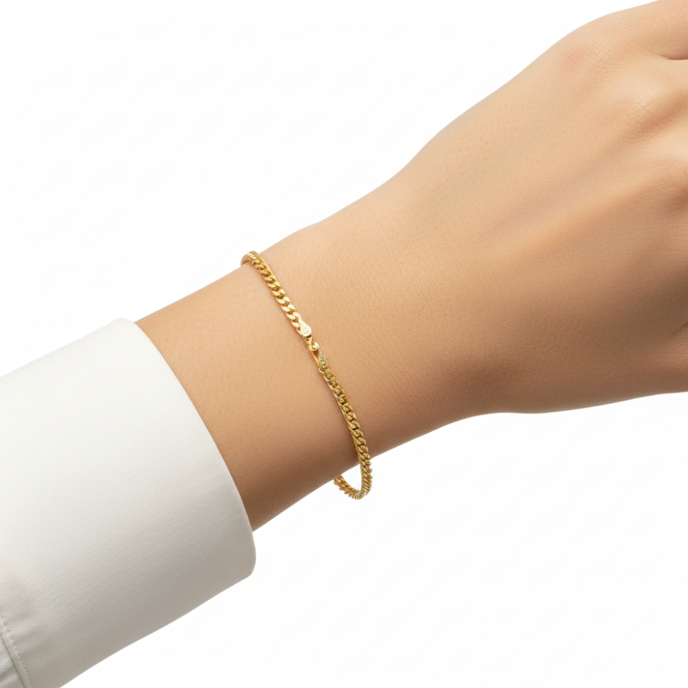 10k yellow gold 4mm solid cuba