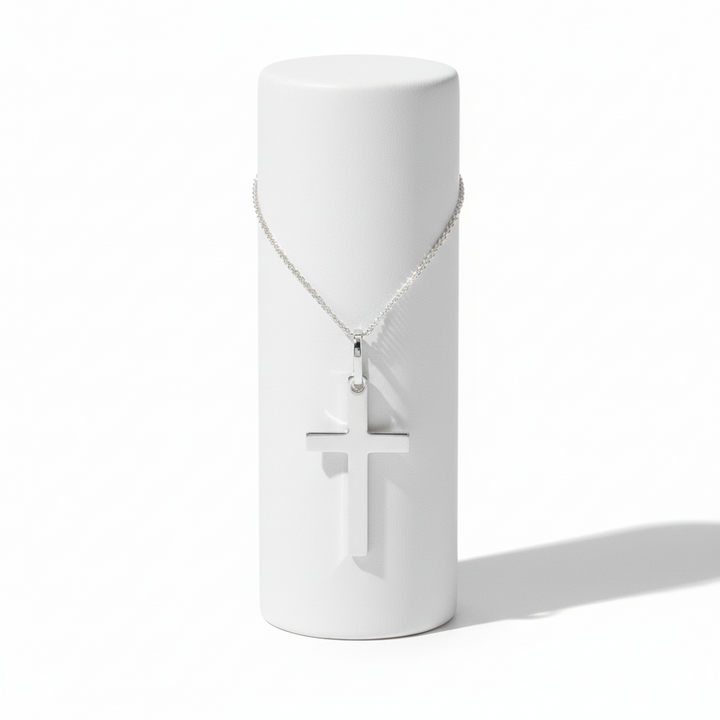 Rhodium-plated sterling silver