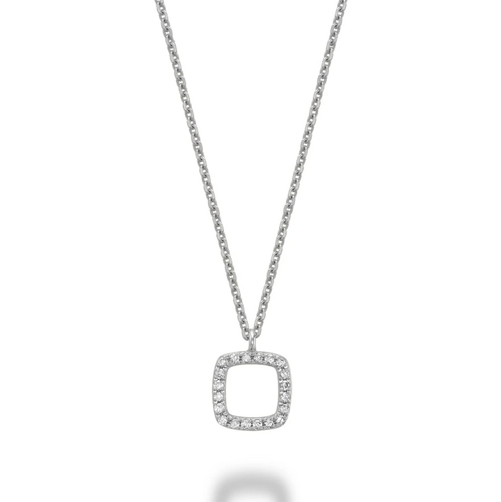 14k white gold cushion shaped