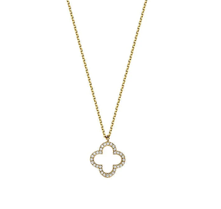 FINAL SALE - 14K Diamond Clover Pendant
