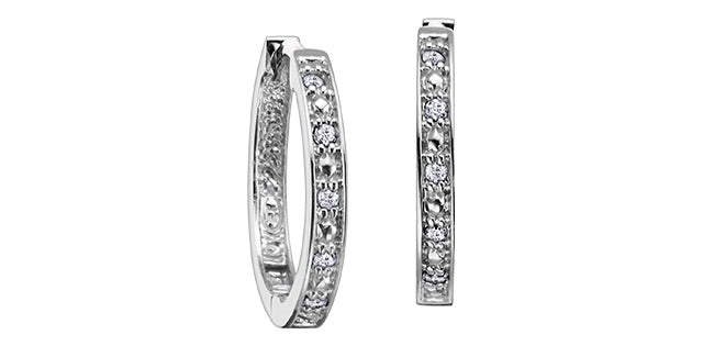 10k Diamond Hoop Earring 0.05 tdw