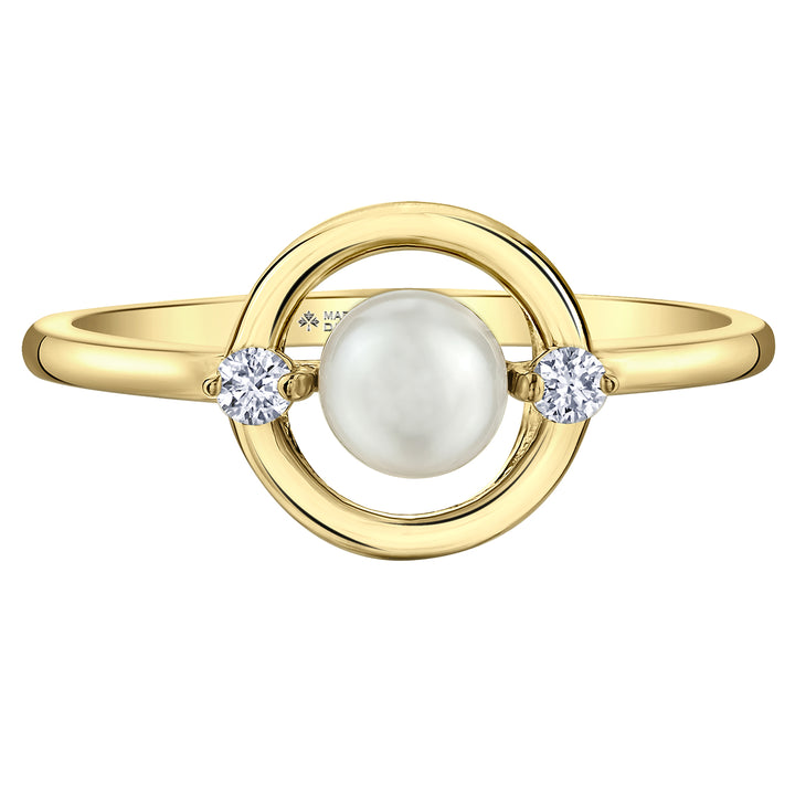 10K Pearl & Diamond Ring