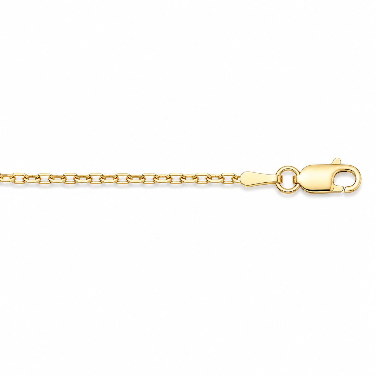 10k Yellow Gold 1.7mm Fancy Cable Link Chain 19.7" Necklace
