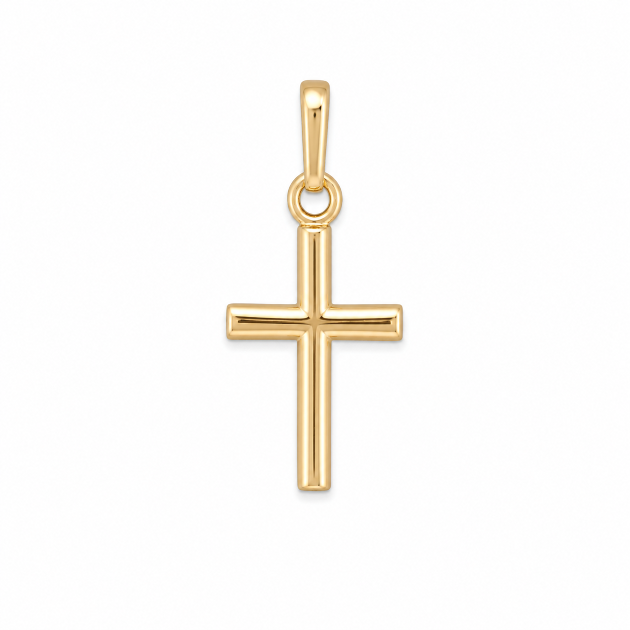 10k Yellow Gold Small Hollow Cross Pendant Charm