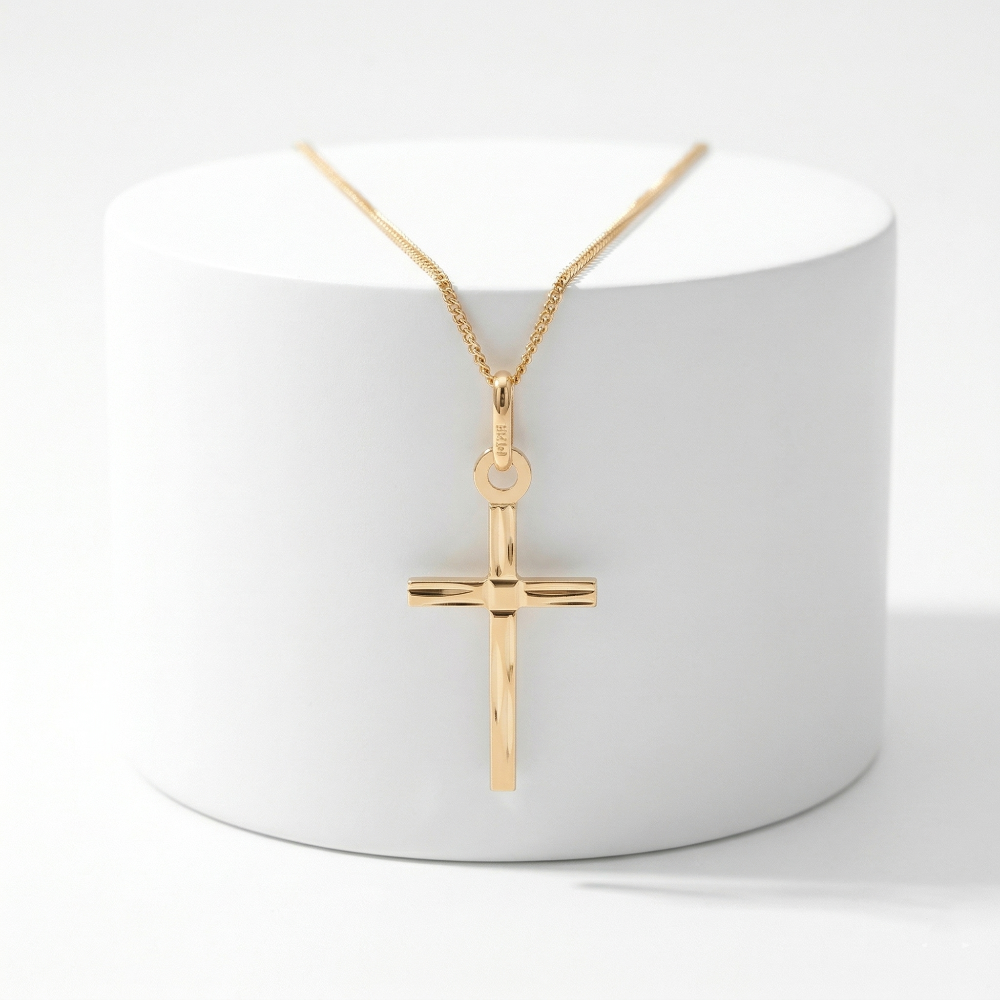 10k yellow gold medium square