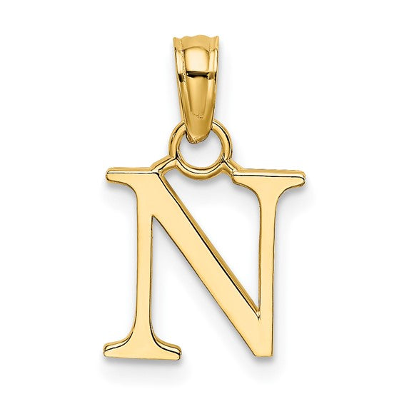10K Initial N Pendant