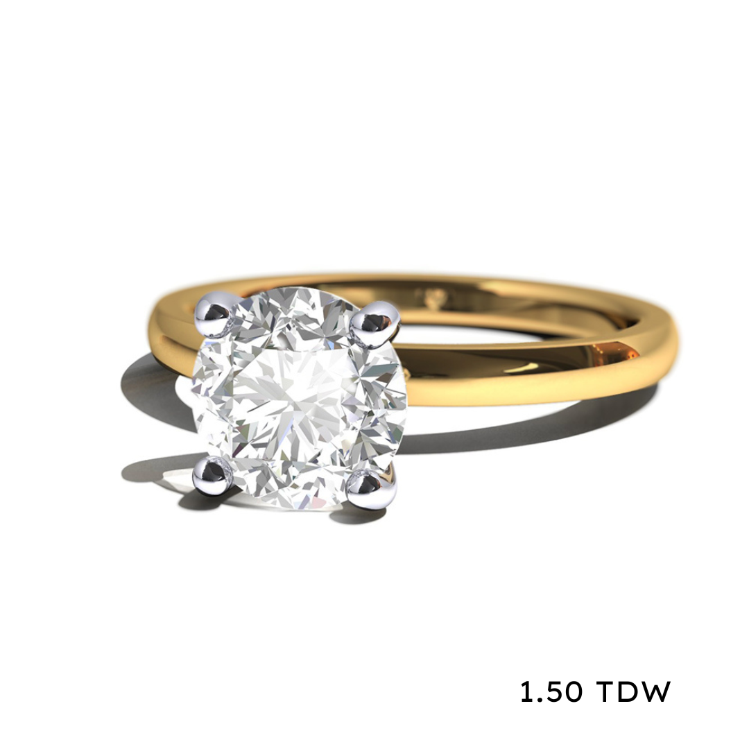 14K Lab Grown Diamond Solitaire Engagement Ring