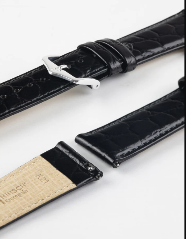 Hirsch watch band- 12mm blk Cr