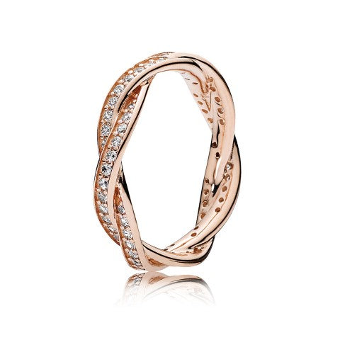 FINAL SALE- Pandora Sparkling Twisted Lines Ring, size 4.5