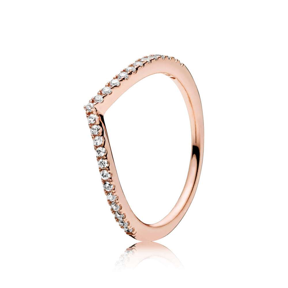FINAL SALE- Pandora Sparkling Wishbone Ring, Size 5