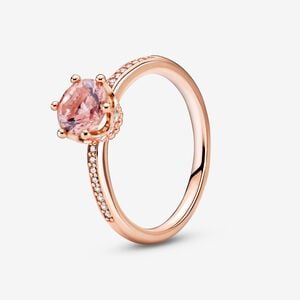FINAL SALE- Pandora Pink Sparkling Crown Solitaire Ring, Size 6