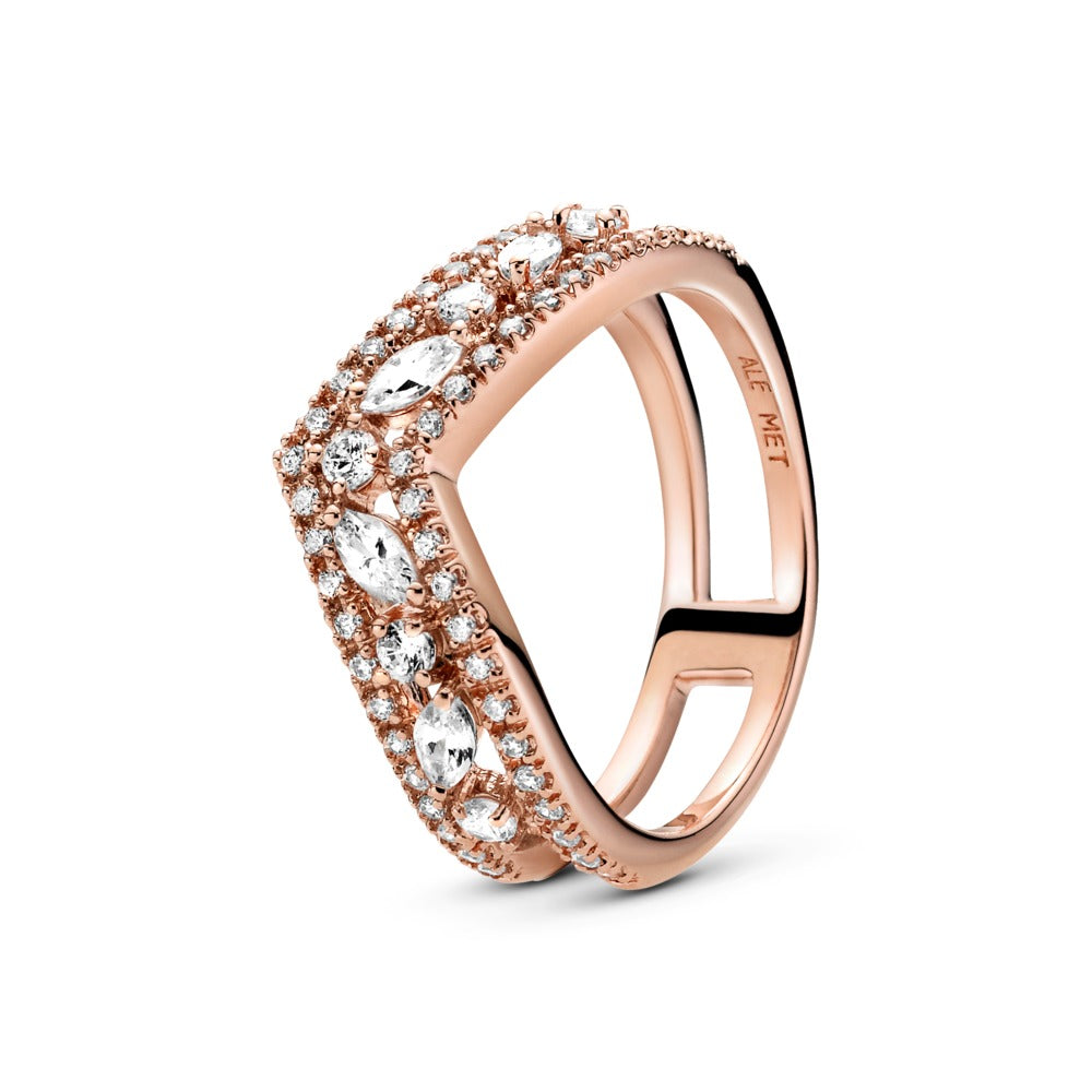 FINAL SALE- Pandora Sparkling Marquise Double Wishbone Ring, size 4.5