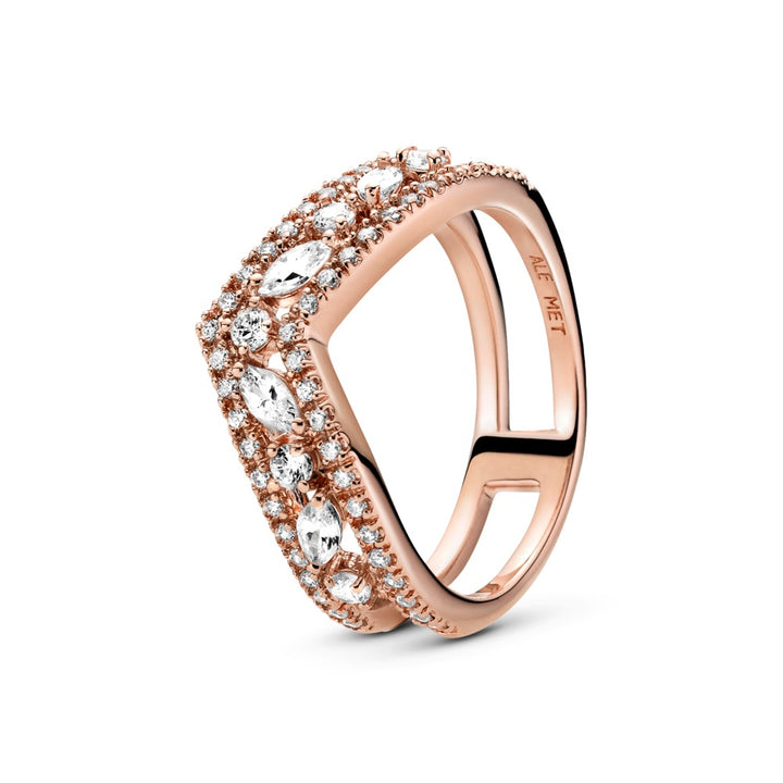 FINAL SALE- Pandora Sparkling Marquise Double Wishbone Ring, size 4.5
