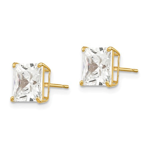 14K 7mm CZ Stud Earrings