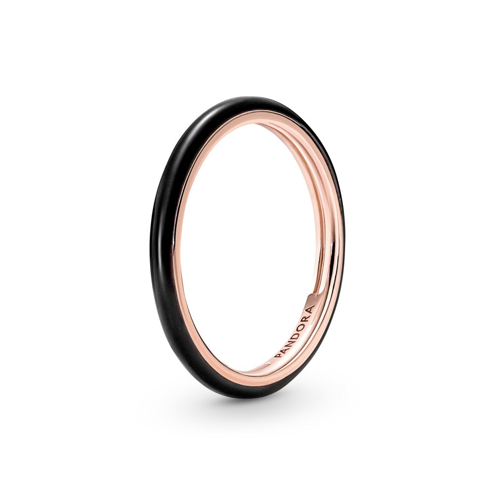 FINAL SALE - Pandora ME Black Enamel Ring, size 6.0