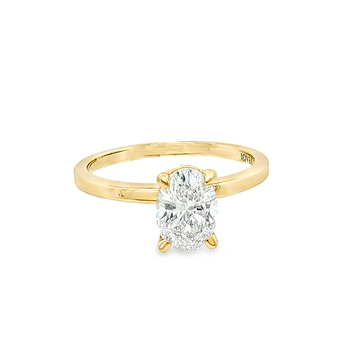 Lab-Grown 1.00CT Oval Diamond Engagement Ring