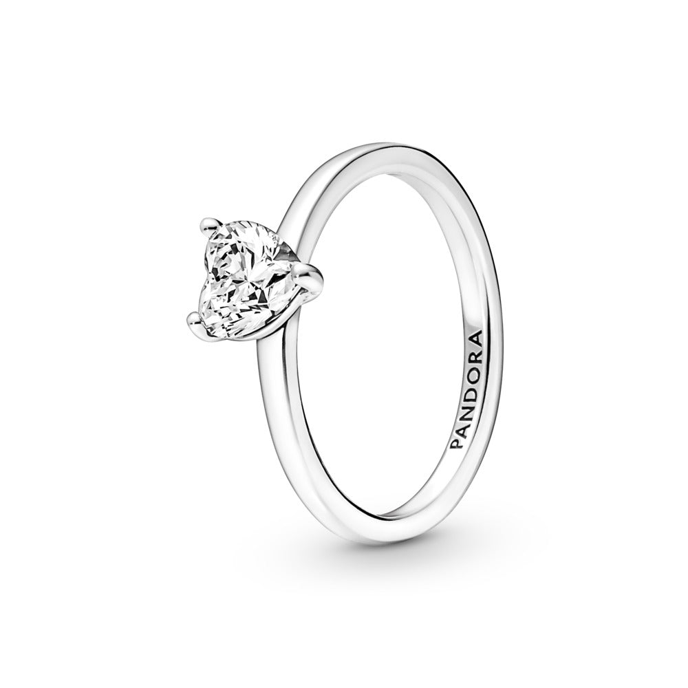 FINAL SALE- Pandora Sparkling Heart Solitaire Ring, Size 7