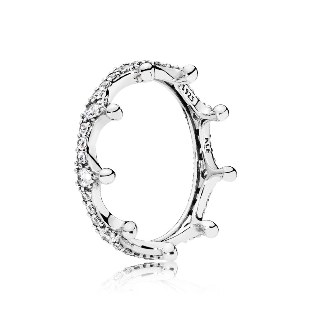 FINAL SALE - Pandora Clear Sparkling Crown Ring, size 7.5