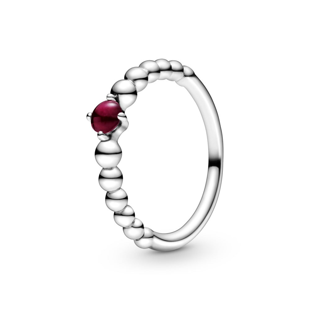 FINAL SALE - Pandora January Beaded Birthstone Ring, size 7