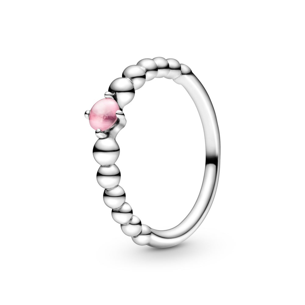 FINAL SALE - Pandora October Petal Pink Beaded Ring, size 6