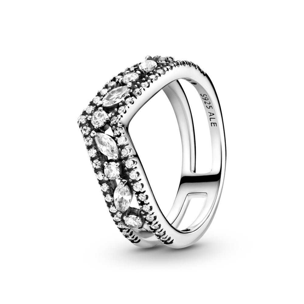 FINAL SALE - Sparkling Marquise Double Wishbone Ring, size 5.0