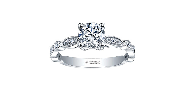 Maple Leaf Diamonds, Eternal Flames Collection 18k White Gold and Palladium Multi-Stone Engagement Ring